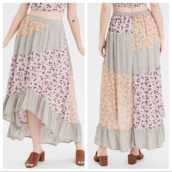 Patchwork Hilow Skirt Nwot 